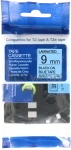Huismerk Brother  TZE-521 zwart op blauw breedte 9 mm