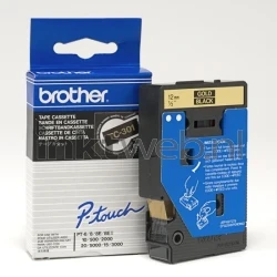 Brother  TC-301 goud op zwart breedte 12 mm Combined box and product
