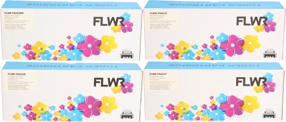 FLWR Brother TN-423 Multipack zwart en kleur Front box