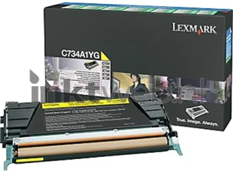Lexmark C734A1YG toner geel Combined box and product
