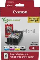 Canon CLI-581XL 4-pack met fotopapier zwart en kleur Front box