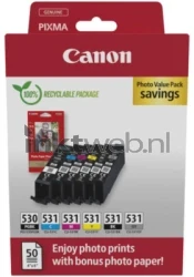 Canon PGI-530 / CLI-531 Photo Value Pack  zwart en kleur Front box