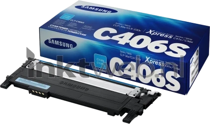 Samsung CLT-C406S cyaan Combined box and product